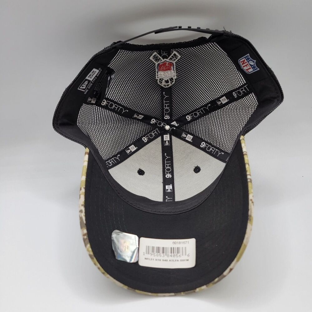 New Era Cap Atlanta Falcons Mens Womens Salute To Service 9FORTY Trucker Hat NFL - Picture 6 of 14